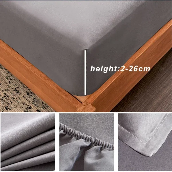 100% Cotton Fitted Sheet with Elastic Bands Non Slip - Image 2