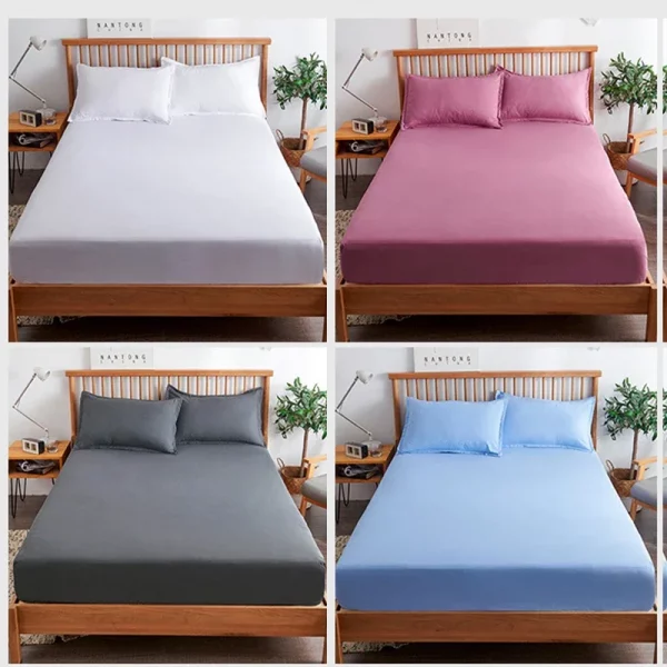 100% Cotton Fitted Sheet with Elastic Bands Non Slip - Image 3