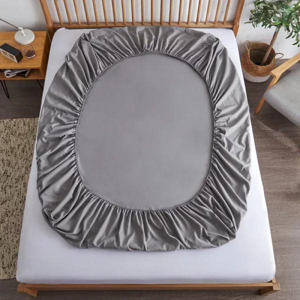 100% Cotton Fitted Sheet with Elastic Bands Non Slip - Image 4