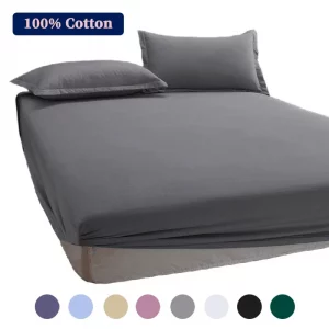 100% Cotton Fitted Sheet with Elastic Bands Non Slip