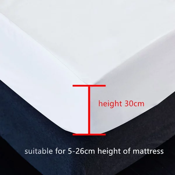 100% Waterproof Solid Bed Fitted Sheet - Image 4