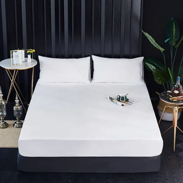 100% Waterproof Solid Bed Fitted Sheet - Image 6