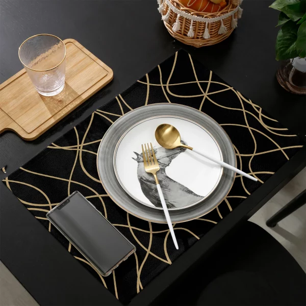 4/6pcs Placemats Lines Modern Art - Image 3