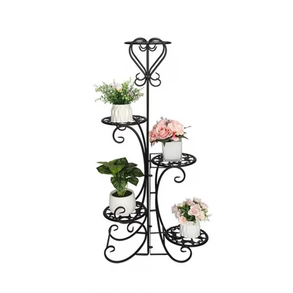 5 Potted Rounded Flower Metal Shelv - Image 6