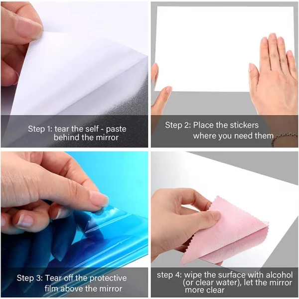 8/12pcs Self Adhesive Mirror Sheets - Image 3