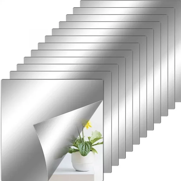8/12pcs Self Adhesive Mirror Sheets