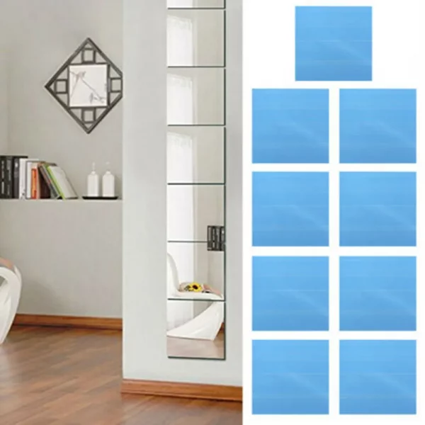 9/16/24PCS Mirror Wall Sticker Square - Image 2