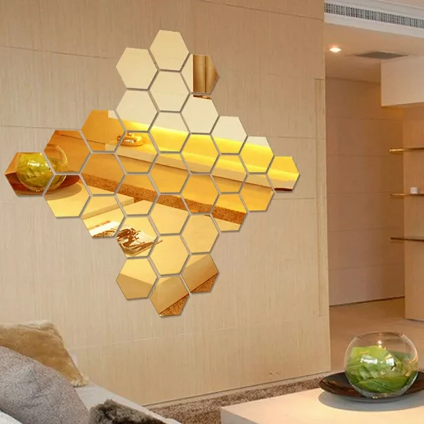 9/16/24PCS Mirror Wall Sticker Square - Image 3