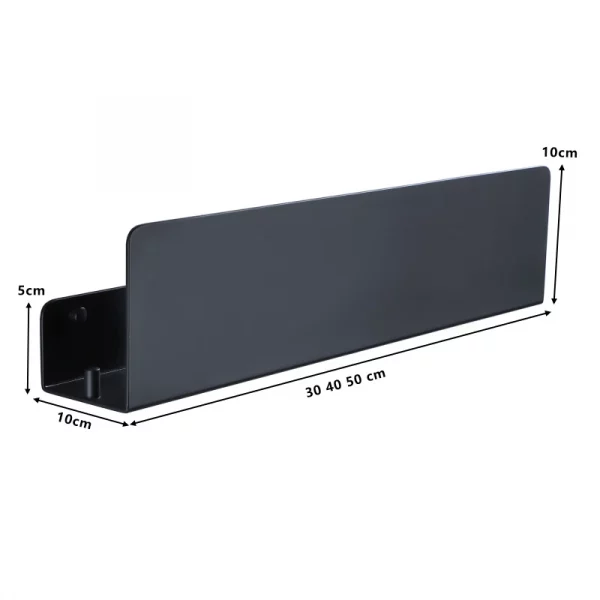 Black Bathroom Organizer Shelf With Hooks - Image 6