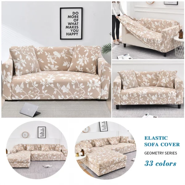 Floral Printed Slipcovers Stretch Plaid - Image 3