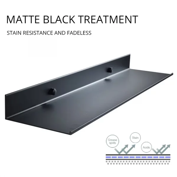 Matt Black Wall Shelf - Image 4