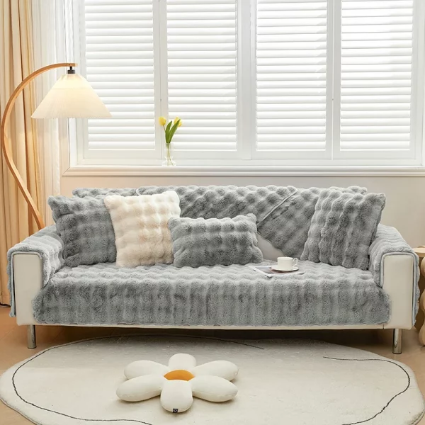 New Thicken Rabbit Plush Sofa Covers - Image 5