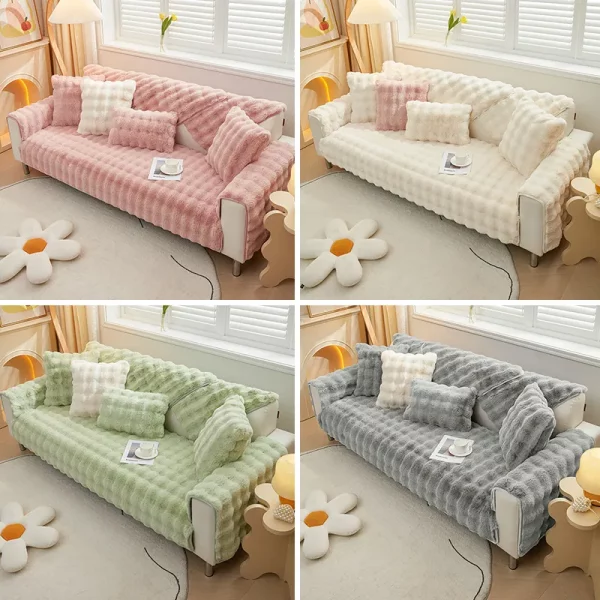New Thicken Rabbit Plush Sofa Covers - Image 6