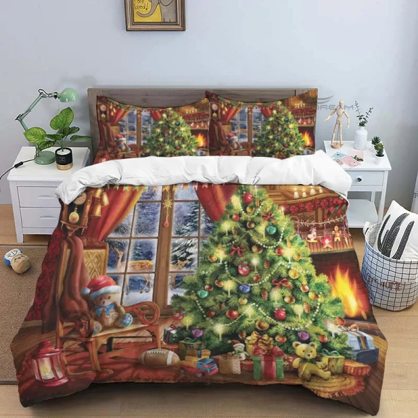 Red Truck Santa Claus Christmas Comforter - Image 2