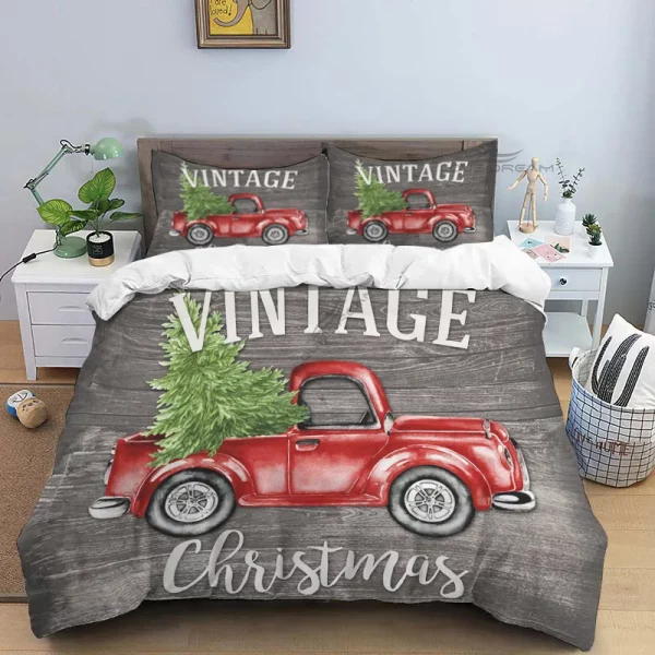 Red Truck Santa Claus Christmas Comforter - Image 6