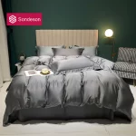 Luxury 100% Silk Dark Gray Bedding Set